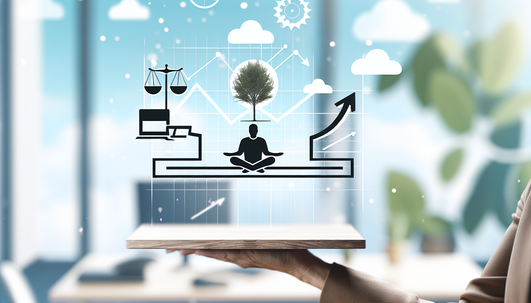 Equilíbrio trabalho e vida: práticas para empreendedores - ilustração para artigo de blog