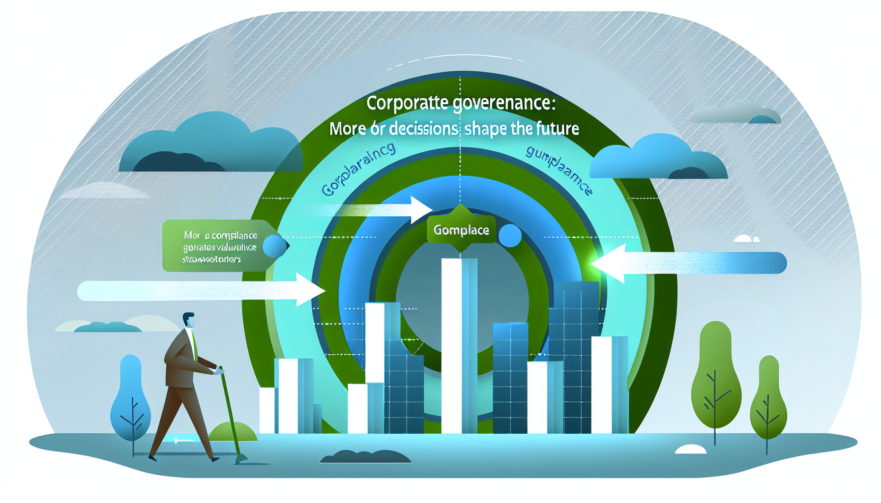 Governança corporativa: como decisões moldam o futuro - ilustração para artigo de blog